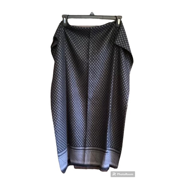 Pashmina Womens Black & Gray Cashmere & Silk Wide Long  Scarf 74 1/2 “ x 25 1/2” - Picture 1 of 6